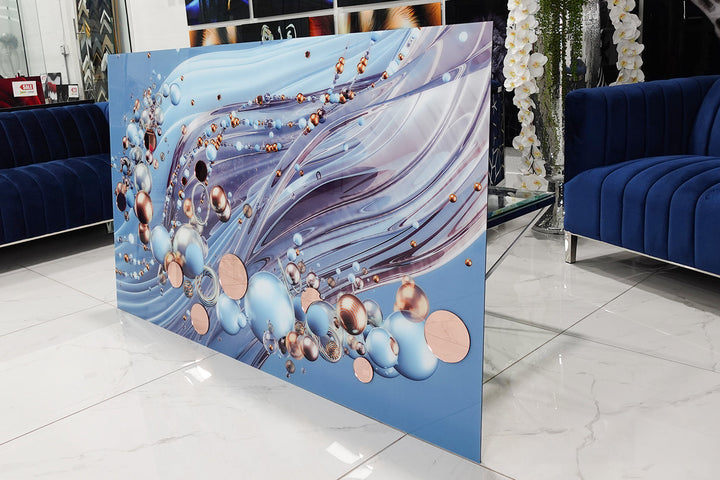 Acrylic design depicting an ocean current.