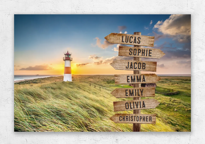 Acrilic Multi-Name  Signpost in lighthouse